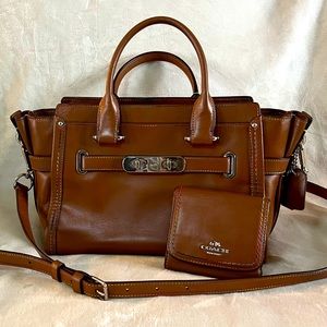 Coach Swagger 27 Rainbow Stitching w/shoulder strap plus Wallet